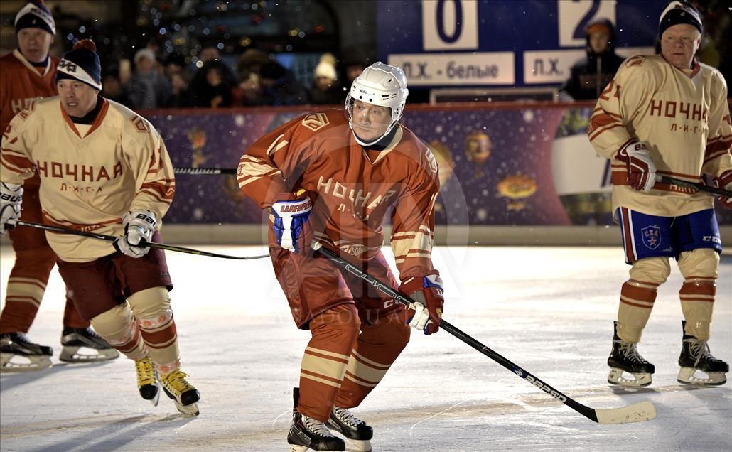 Russia's President Putin in Night Hockey League match