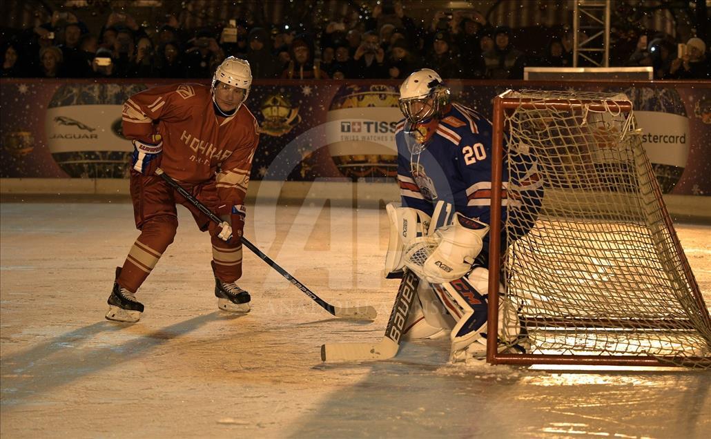 Russia's President Putin in Night Hockey League match