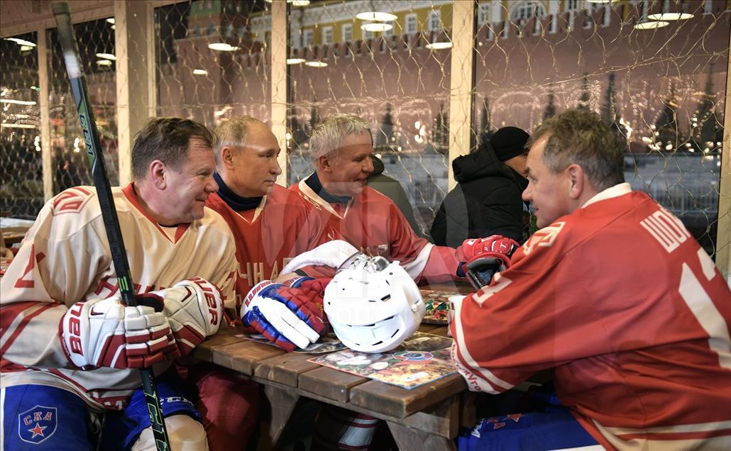 Russia's President Putin in Night Hockey League match
