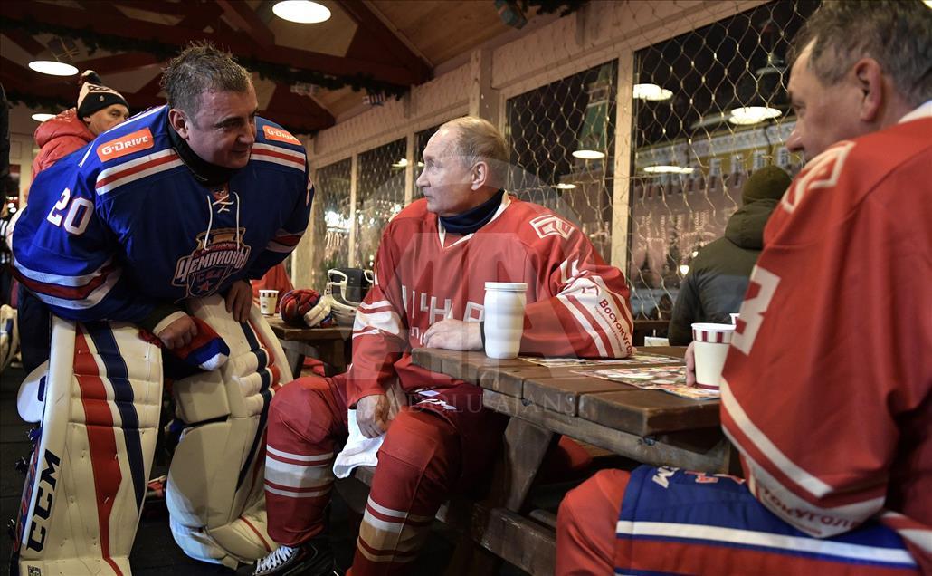 Russia's President Putin in Night Hockey League match
