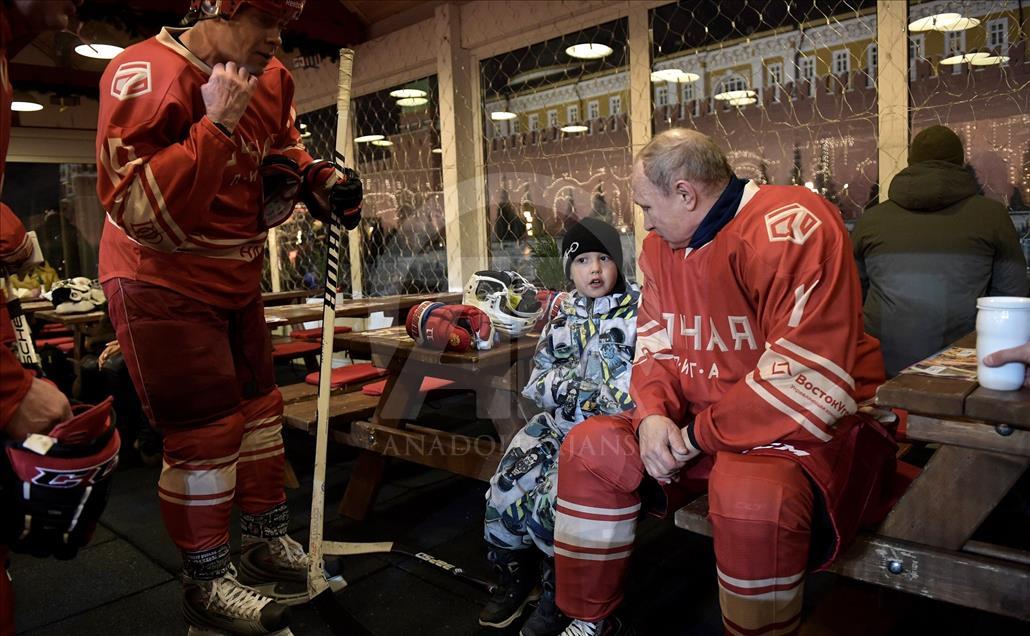 Russia's President Putin in Night Hockey League match