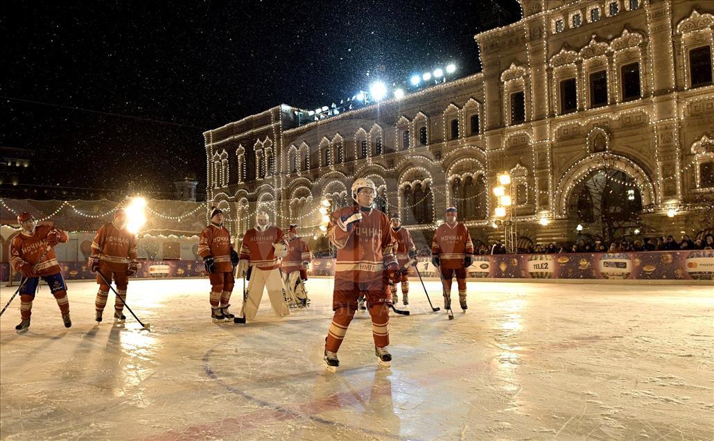 Russia's President Putin in Night Hockey League match