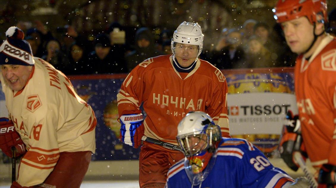 Russia's President Putin in Night Hockey League match