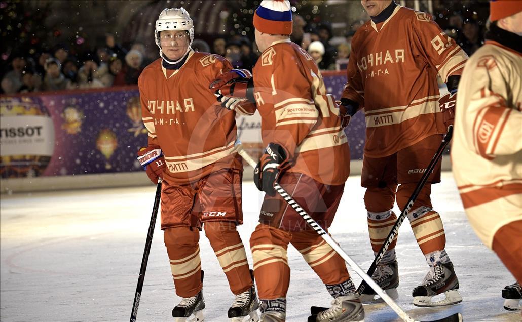 Russia's President Putin in Night Hockey League match
