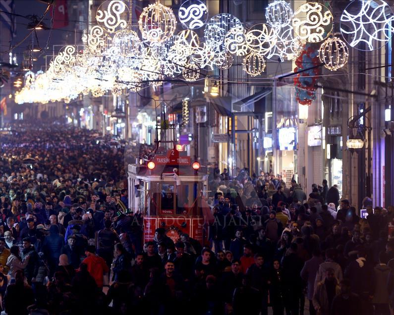 New year celebrations in Istanbul's Beyoglu