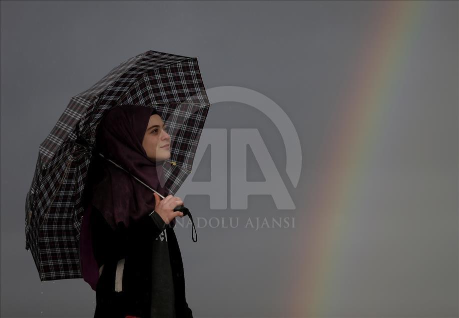 Mesmerizing rainbow appears over Turkey's Izmir 