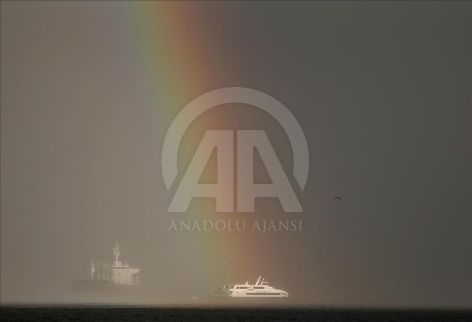 Mesmerizing rainbow appears over Turkey's Izmir 