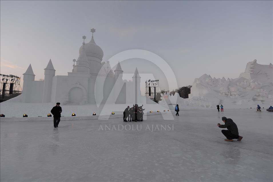 34th Harbin International Ice and Snow Sculpture Festival begins in China 