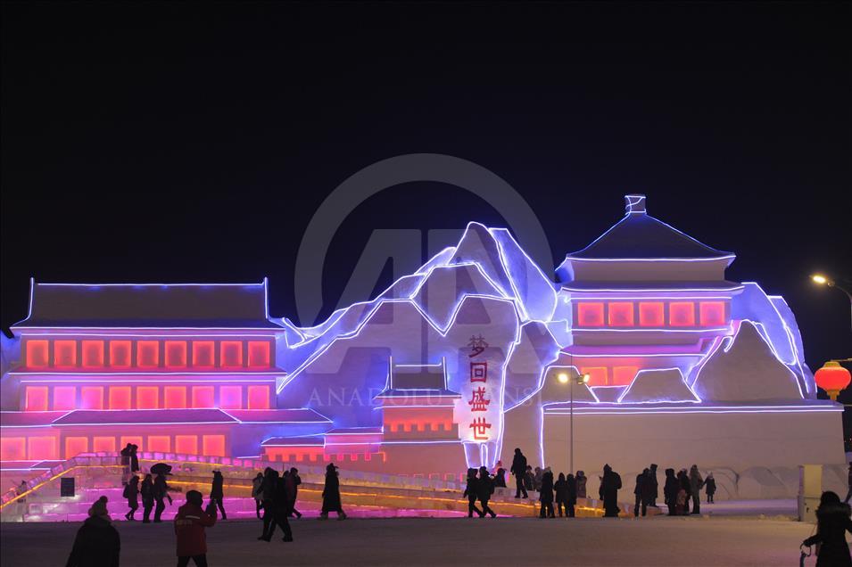 34th Harbin International Ice and Snow Sculpture Festival begins in China 