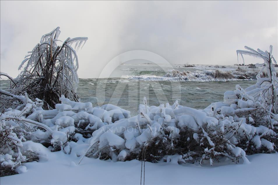 Niagara Şelalesi buzla kaplandı