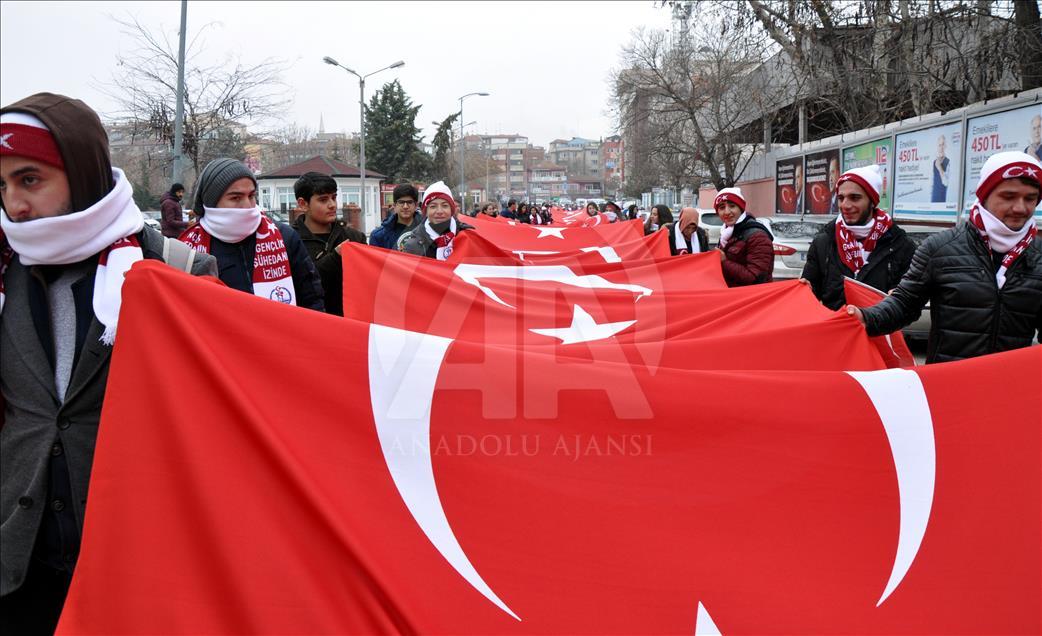 Sarıkamış şehitlerini anma yürüyüşü