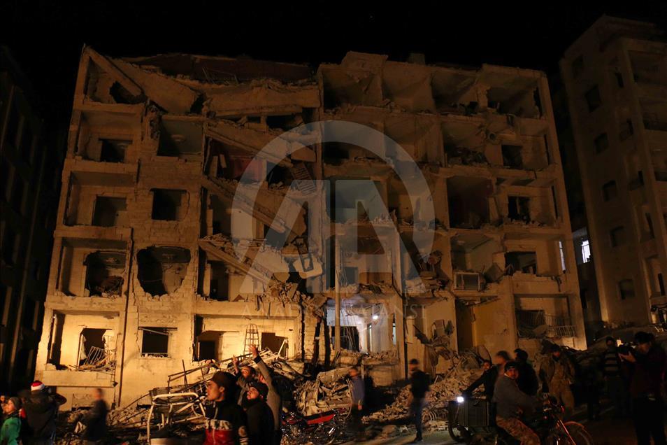 Idlib, Sirija - 07. januar 2018:  Najmanje 30 osoba je poginulo,