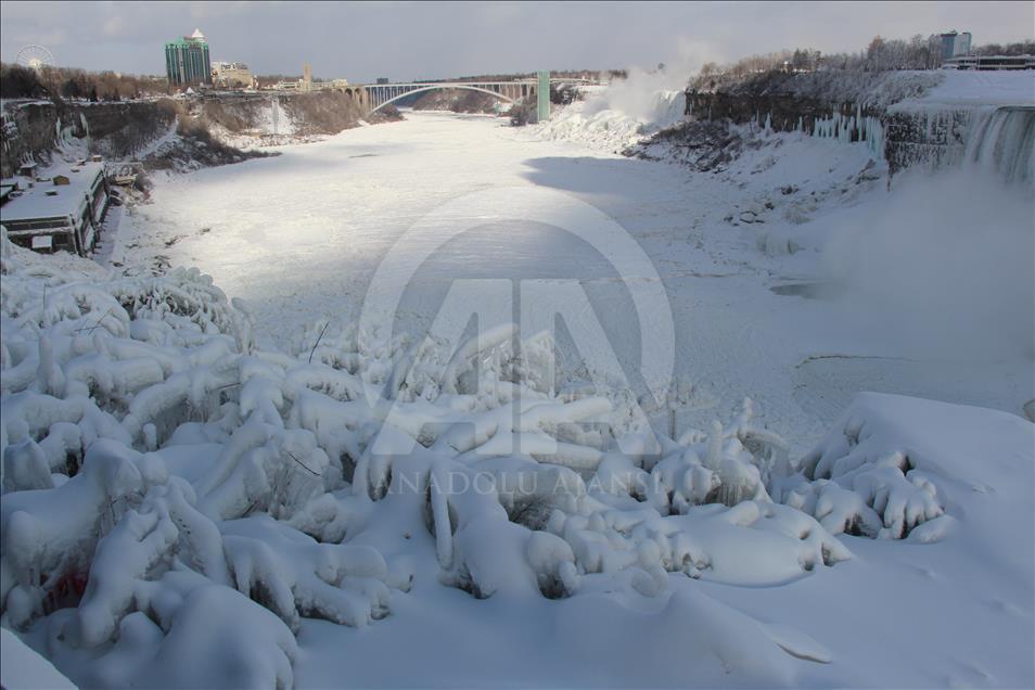 Niagara Şelalesi buzla kaplandı