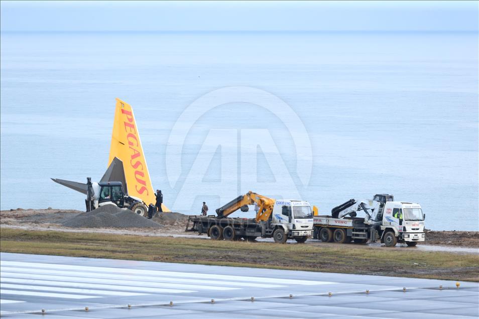 Trabzon Havalimanına inen uçağın pistten çıkması