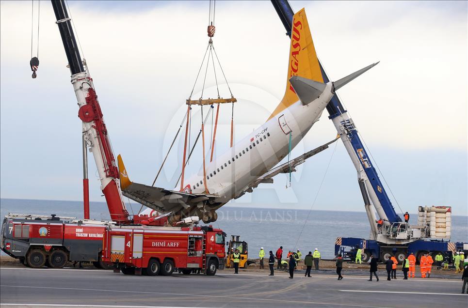 Trabzon Havalimanı'nda uçağın pistten çıkması

