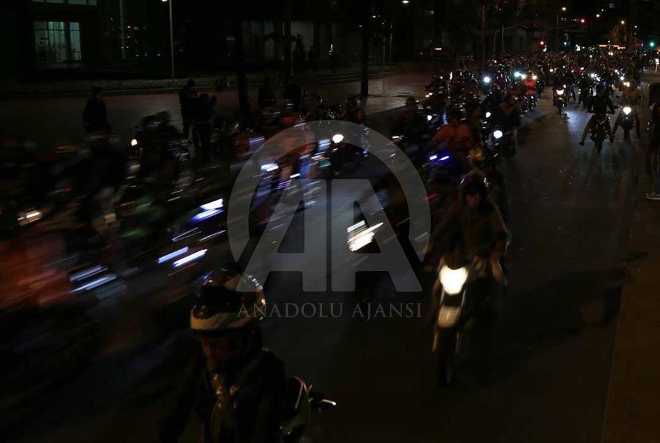 Protesta de conductores de motos se toma Bogotá, Colombia
