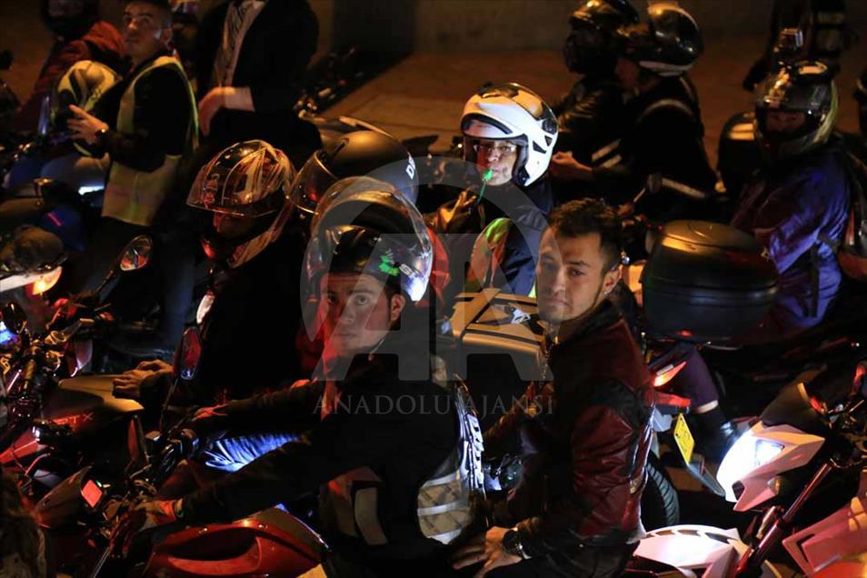 Protesta de conductores de motos se toma Bogotá, Colombia