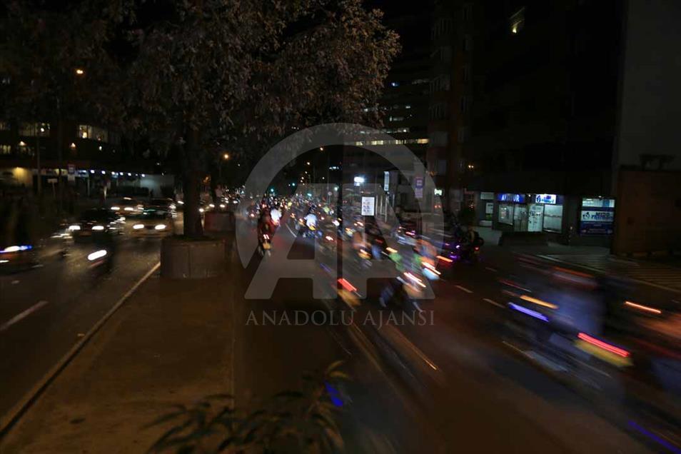 Protesta de conductores de motos se toma Bogotá, Colombia