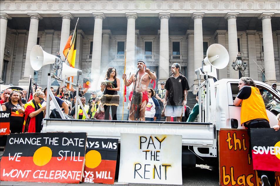 Protest by Aboriginal rights activists on Australia Day