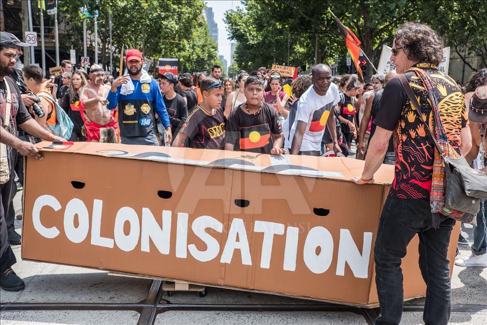 Protest by Aboriginal rights activists on Australia Day