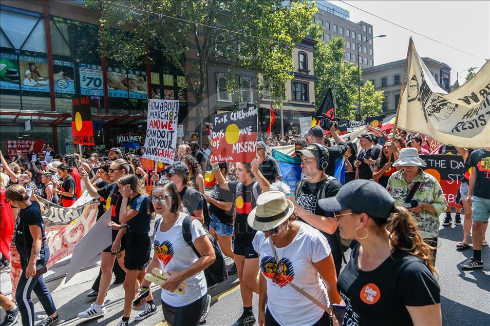 Protest by Aboriginal rights activists on Australia Day