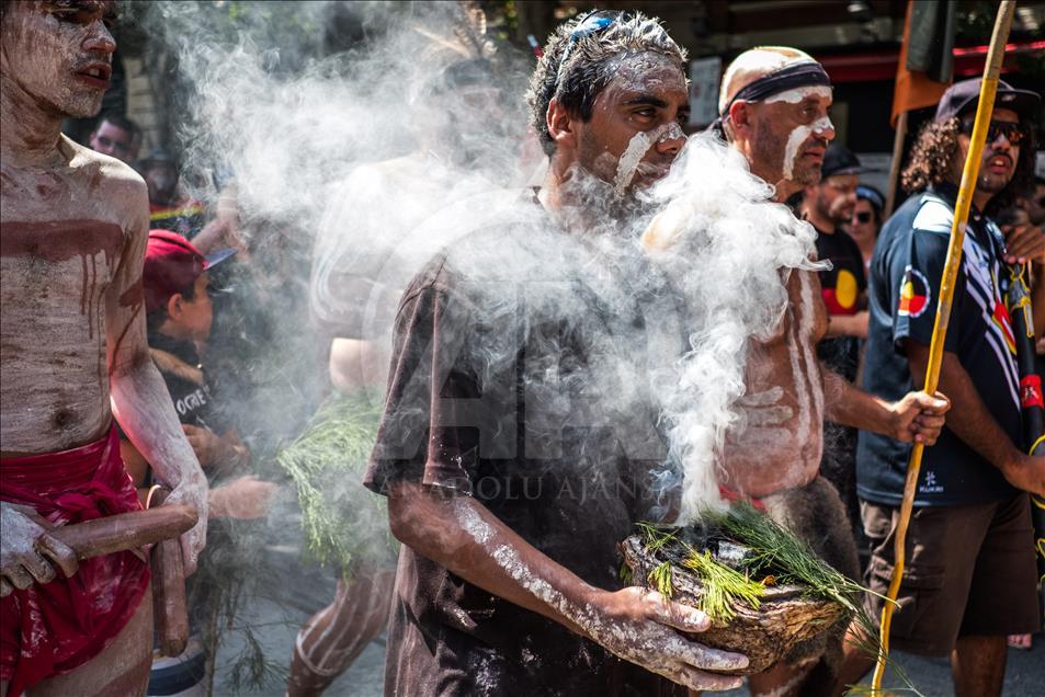 Protest by Aboriginal rights activists on Australia Day