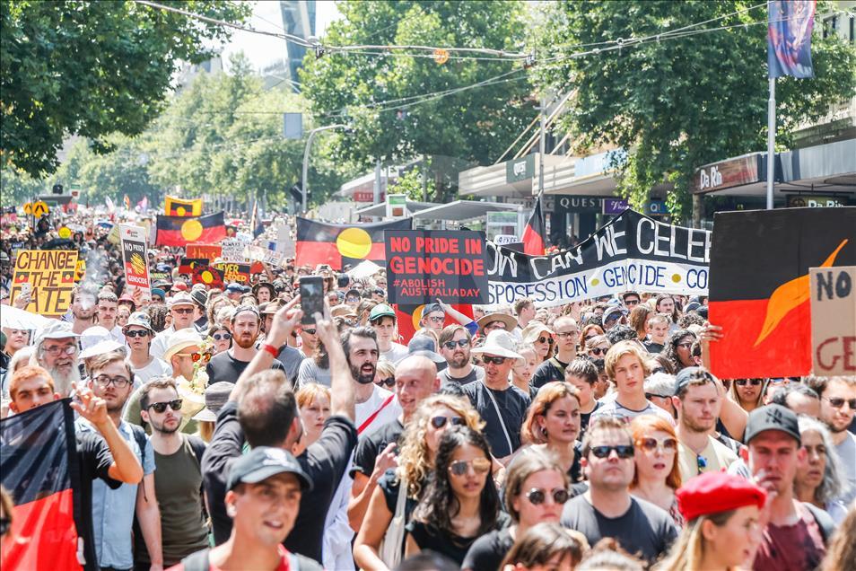 Protest by Aboriginal rights activists on Australia Day