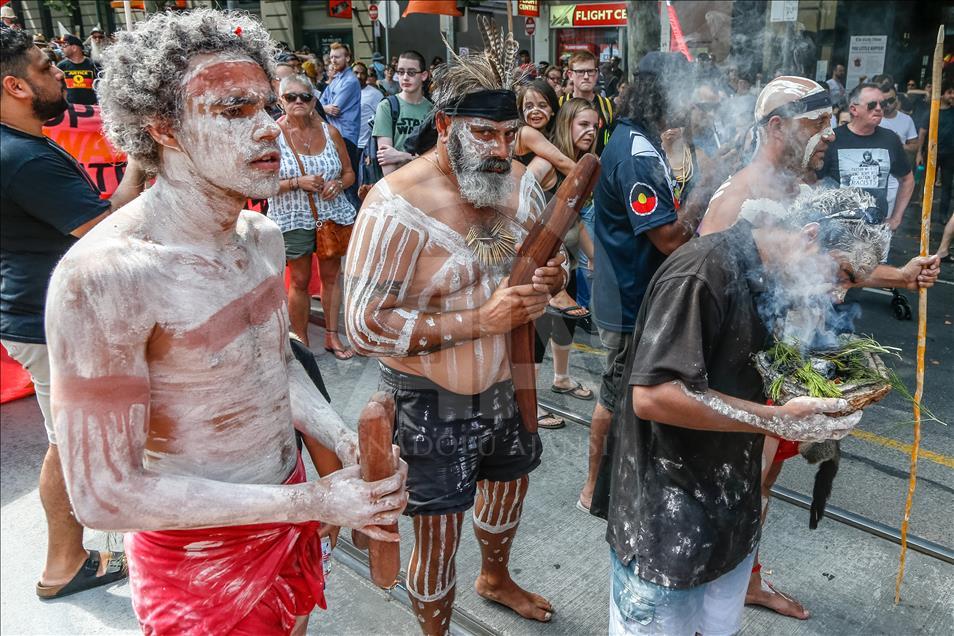 Protest by Aboriginal rights activists on Australia Day