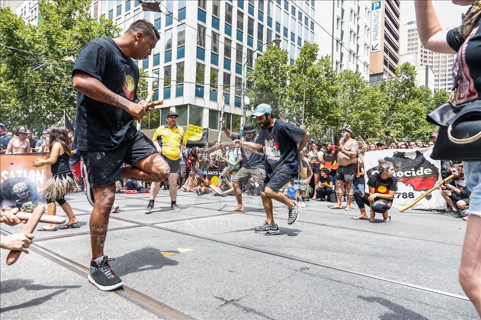 Protest by Aboriginal rights activists on Australia Day