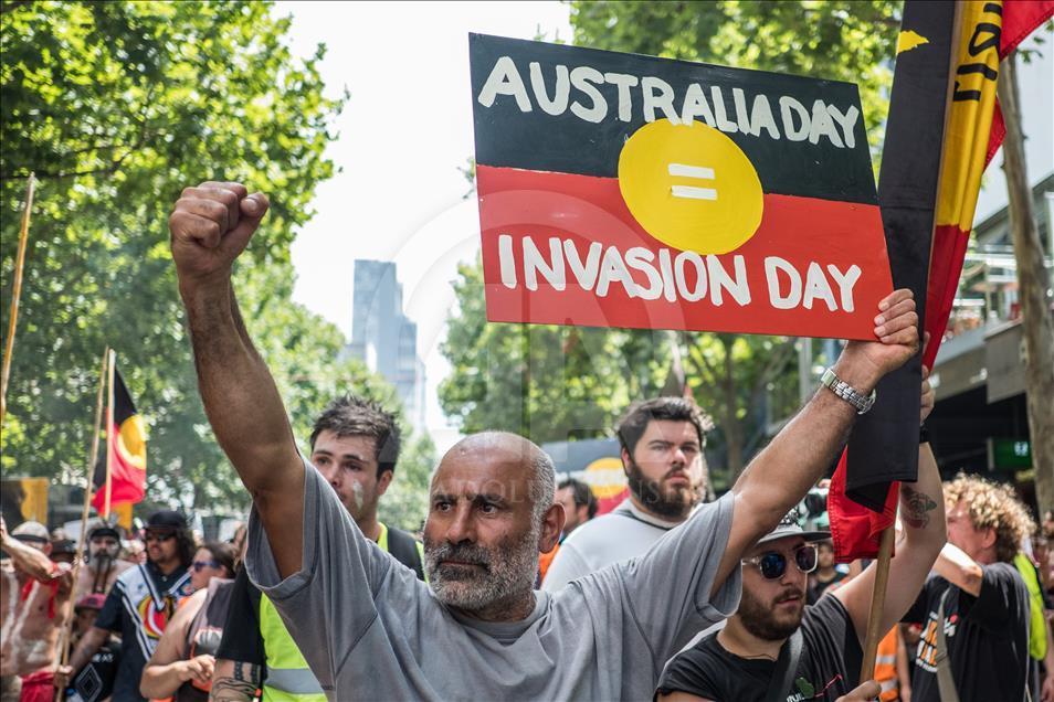 Protest by Aboriginal rights activists on Australia Day