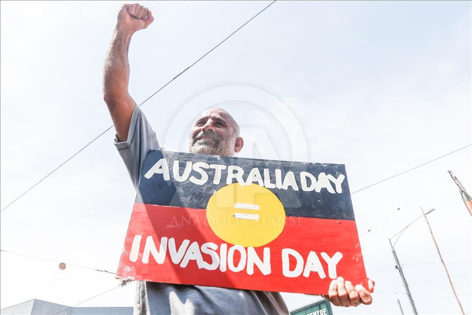 Protest by Aboriginal rights activists on Australia Day