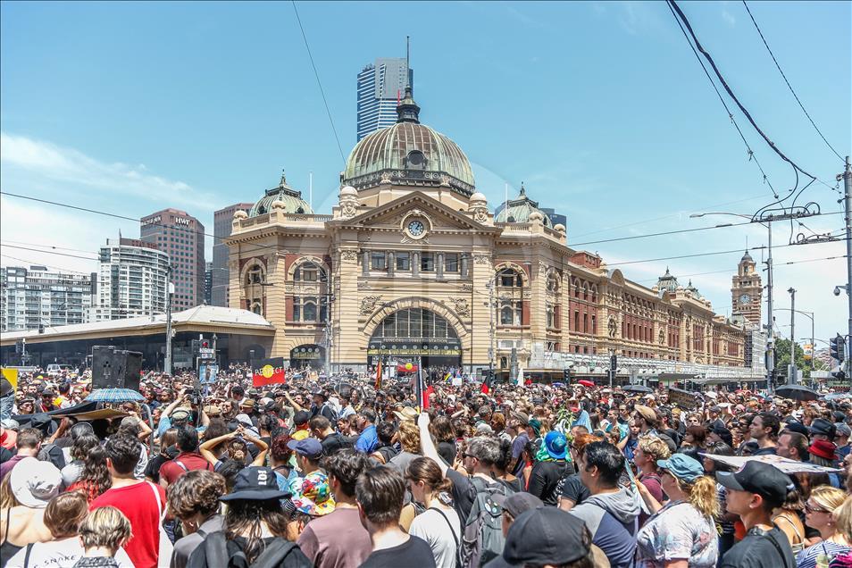 Protest by Aboriginal rights activists on Australia Day