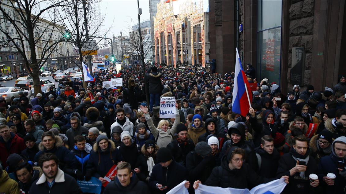 Moskova'da hükümet karşıtı protesto