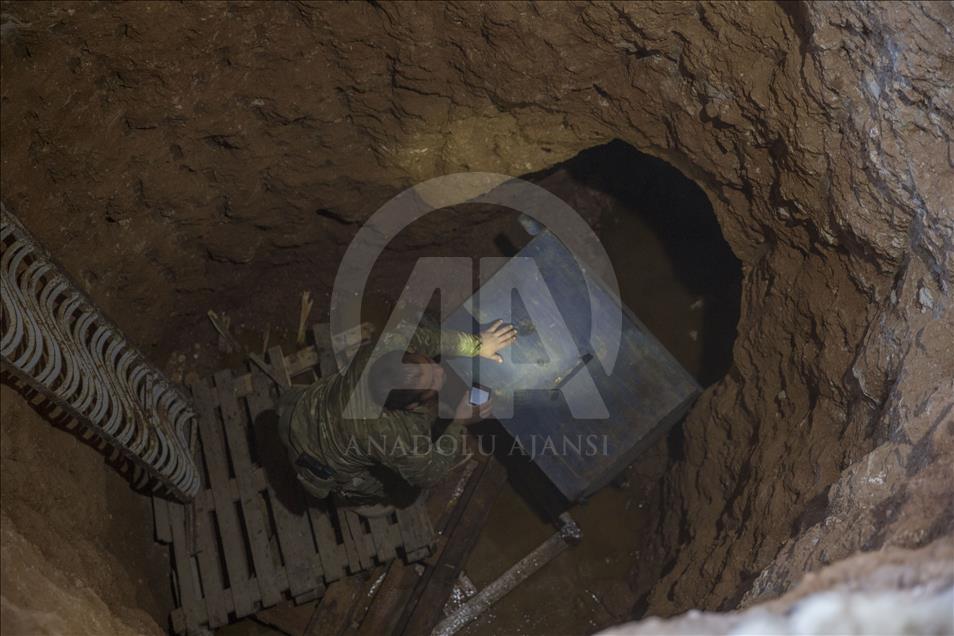 Afrin'de teröristlerin gizlendiği bir tünel daha bulundu
