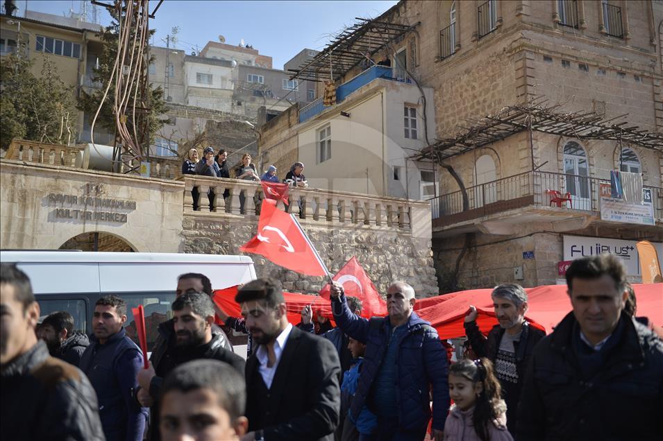 Mardin'de Zeytin Dalı Harekatı'na destek yürüyüşü
