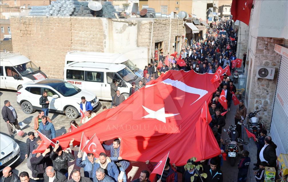 Mardin'de Zeytin Dalı Harekatı'na destek yürüyüşü

