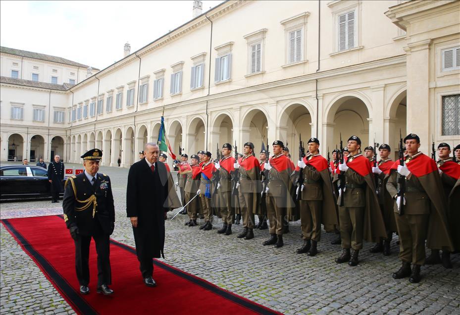 Le président italien offre une réception officielle en l'honneur d'Erdogan