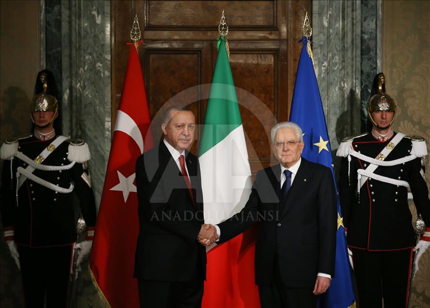 Le président italien offre une réception officielle en l'honneur d'Erdogan