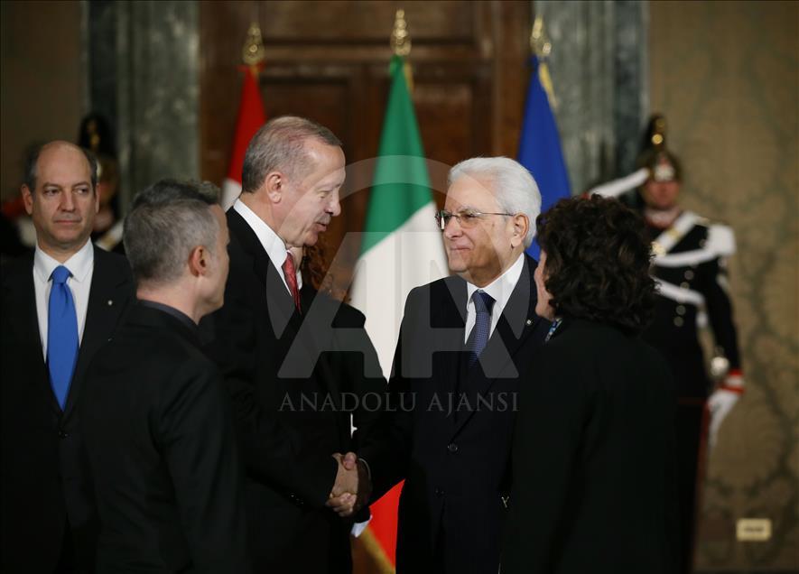 Le président italien offre une réception officielle en l'honneur d'Erdogan