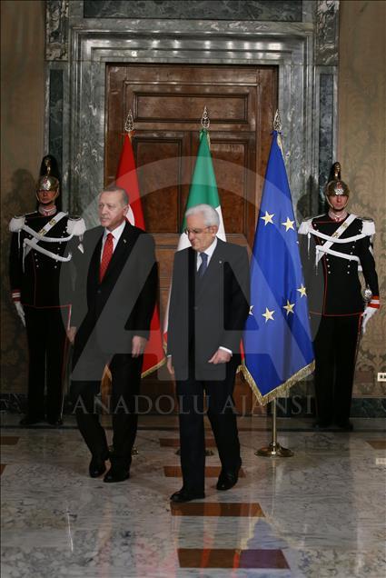 Le président italien offre une réception officielle en l'honneur d'Erdogan