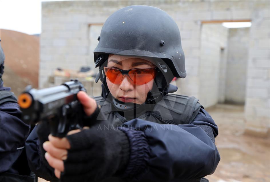 Afghan female police cadets' training in Sivas