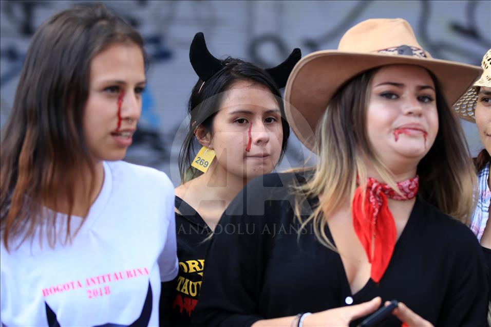 Anti-bullfighting protest in Colombia