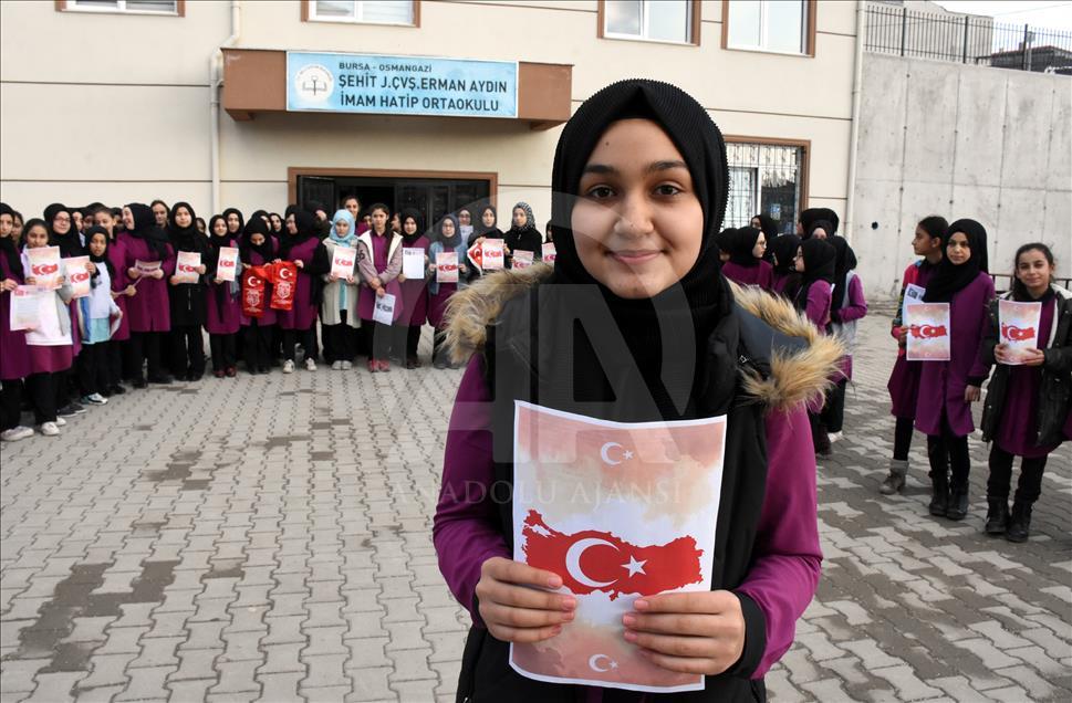 Ortaokul öğrencilerinden şehit ailelerine mektup