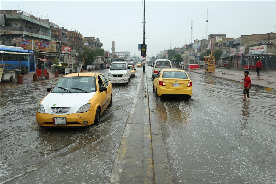 Heavy rain in Baghdad