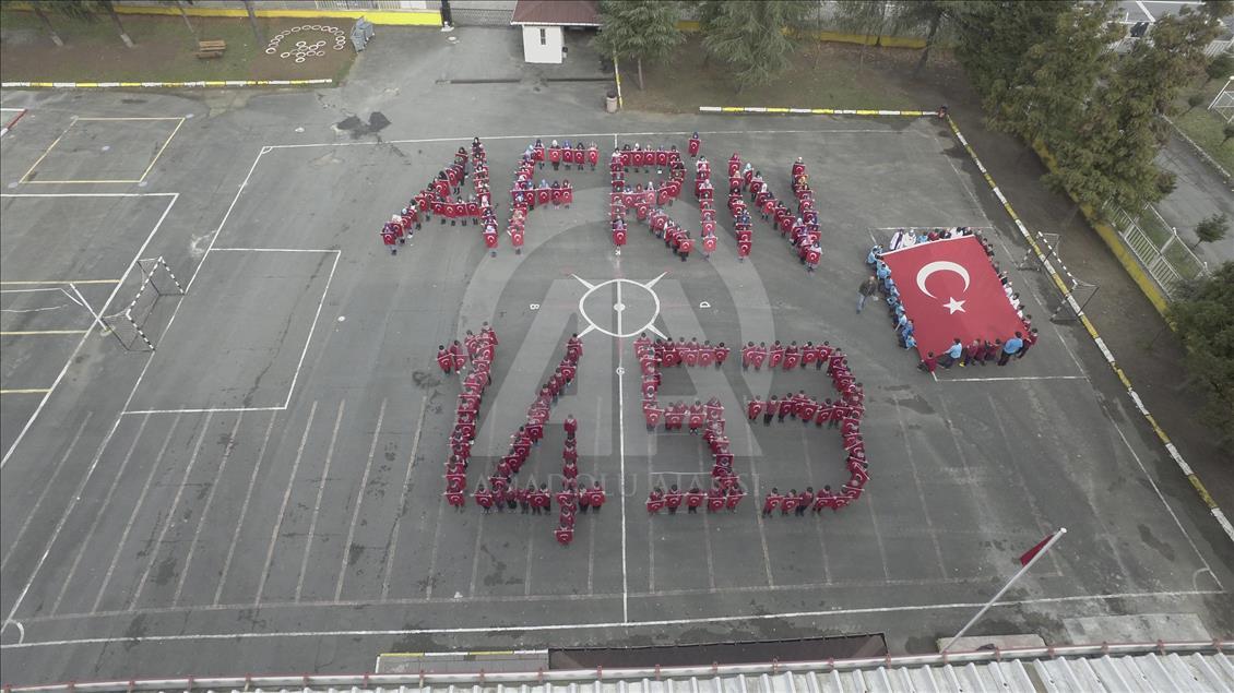 Öğrencilerden "Afrin" koreografisi
