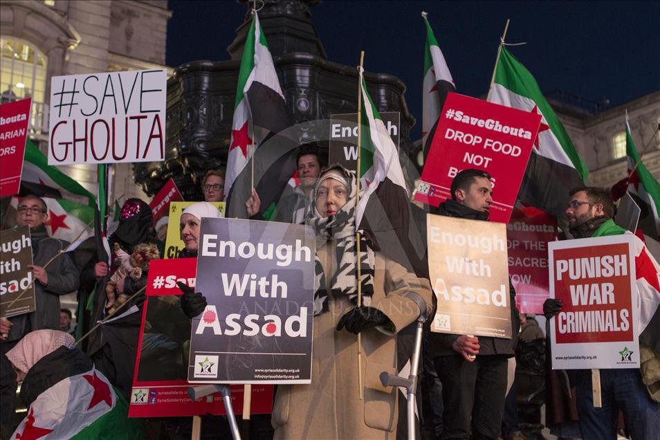 Doğu Guta saldırıları Londra'da protesto edildi