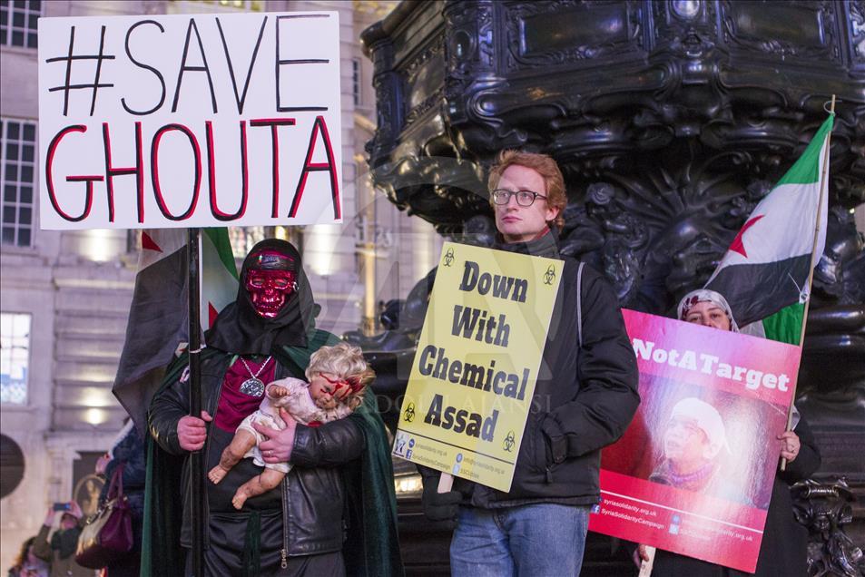 Doğu Guta saldırıları Londra'da protesto edildi