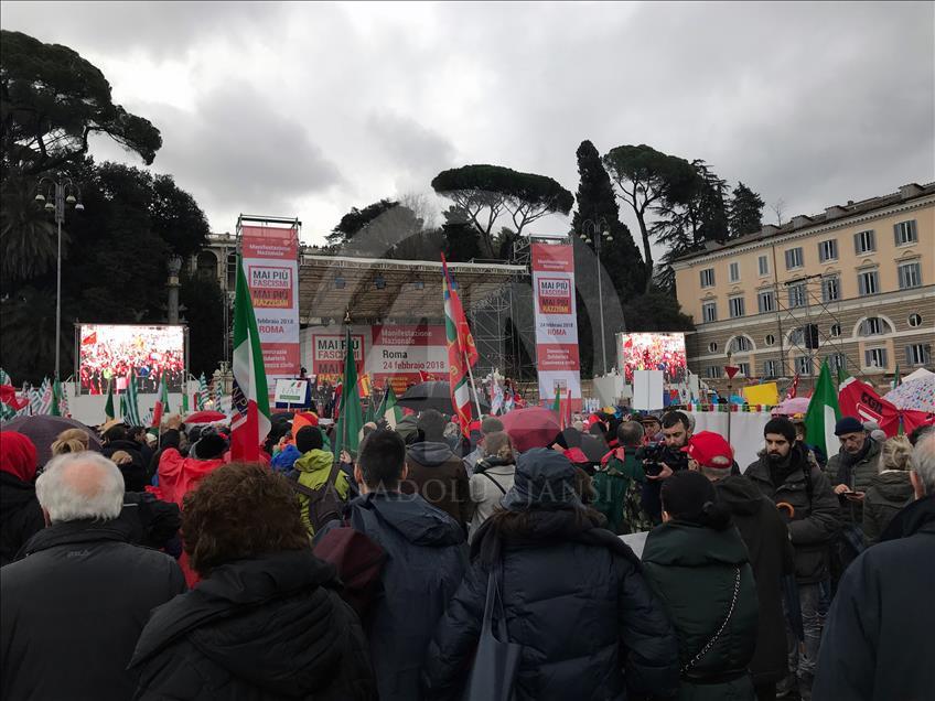 İtalya'da seçim öncesi aşırı sağ karşıtı gösteriler