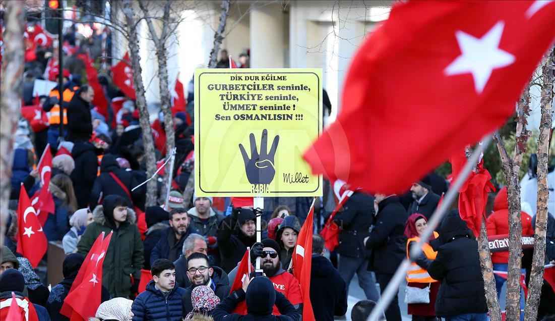 Brüksel'de Zeytin Dalı Harekatına destek mitingi