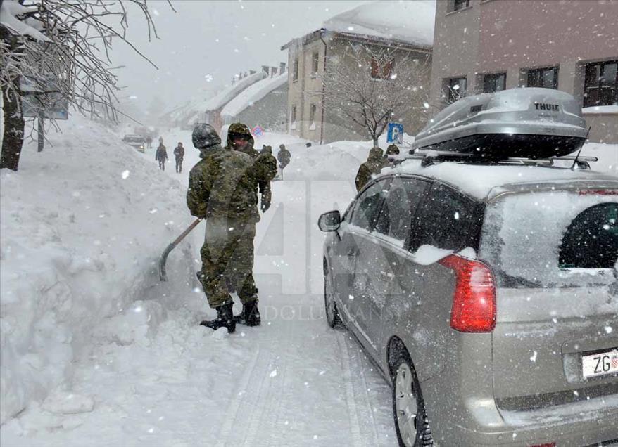 Fuerte tormenta de nieve en Croacia